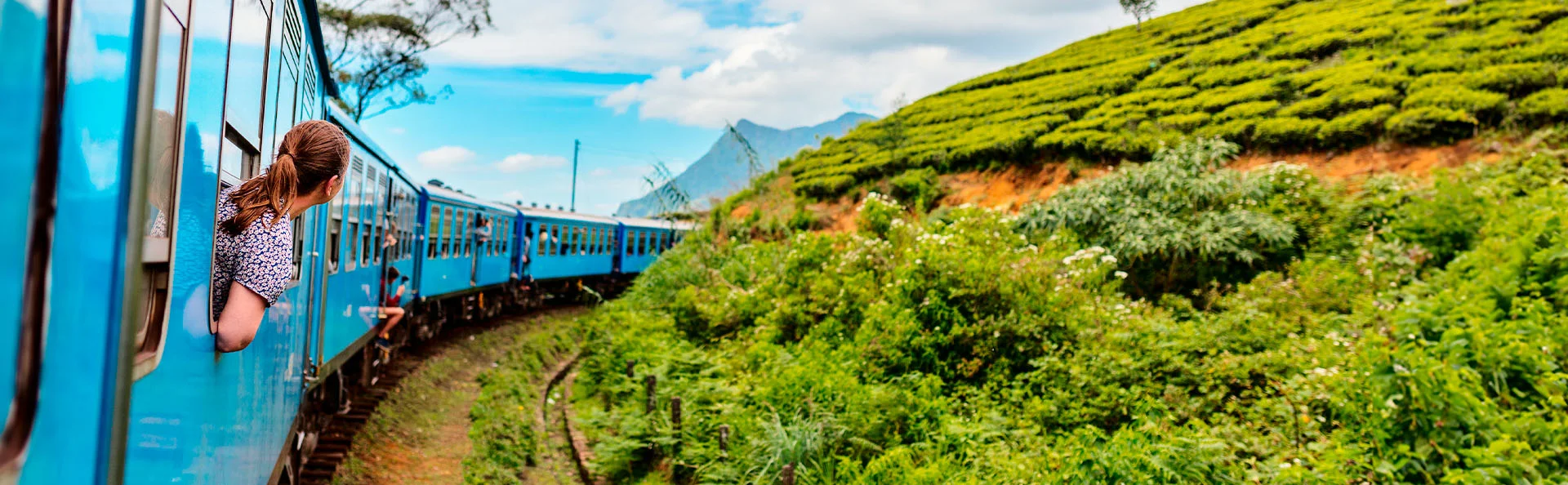 De beroemde blauwe trein in Sri Lanka