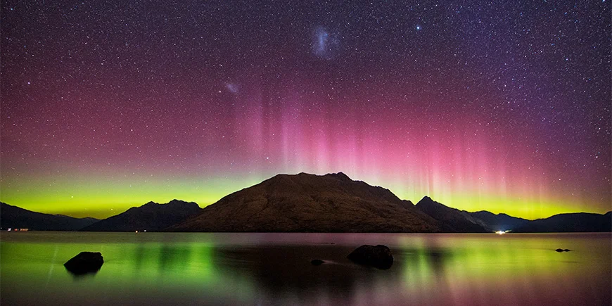 Zuidlicht bij Lake Wakatipu in Nieuw-Zeeland