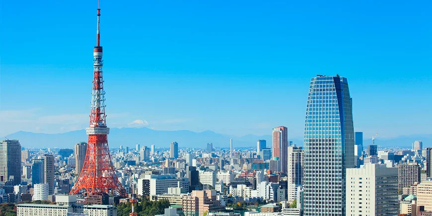Tokio Tower en uitzicht op de berg Fuji