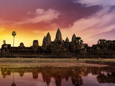 Angkor Wat bij zonsondergang
